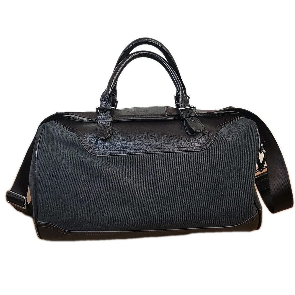 Banana Republic Bag Weekender Duffle Green Nylon Leather Travel Luggage Carry On